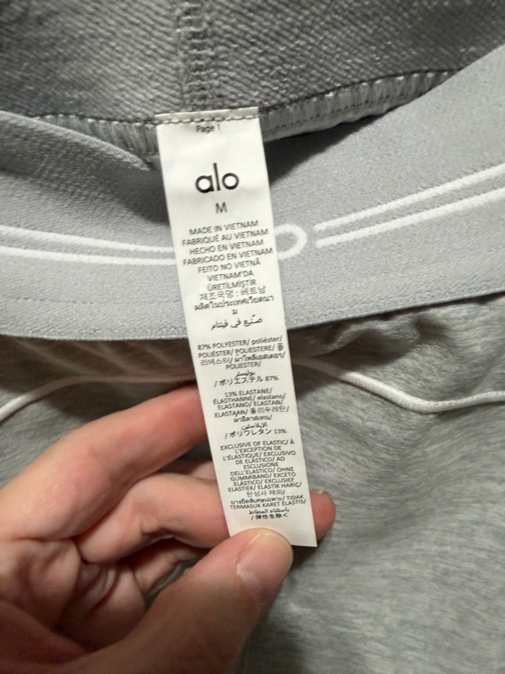 ALO Yoga Alosoft High Waist Heart Throb Leggings in Heather Grey/White:M - Picture 5 of 8